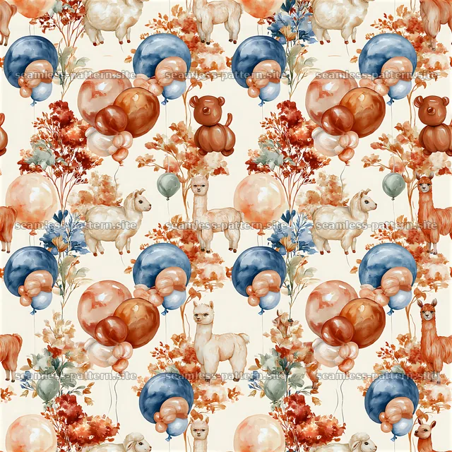 Colorful balloon animal seamless pattern for kids — seamless tileable pattern