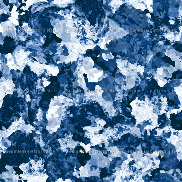 Repeating blue camouflage marble texture in shades of blue and white — seamless tileable pattern