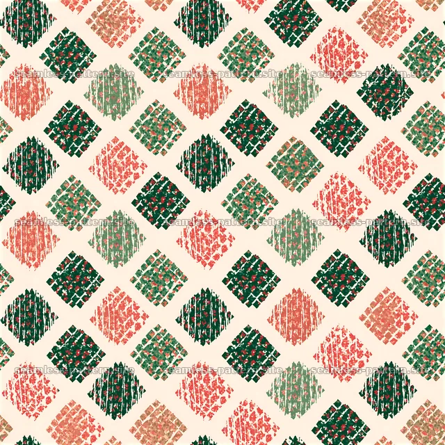 Colorful diamond pattern in earthy tones with a textured layout — seamless tileable pattern