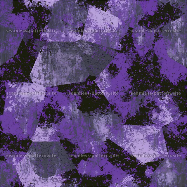 Purple distressed military camouflage seamless pattern features abstract shapes — seamless tileable pattern
