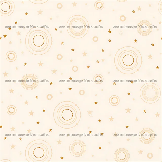 Tileable texture featuring golden halos and soft stars in a smooth — seamless tileable pattern