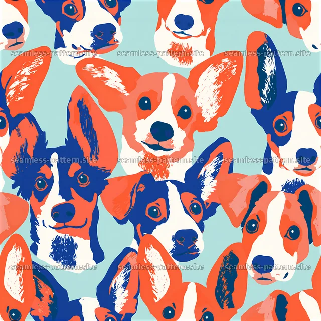 Tileable dog head pattern for children's fabric — seamless tileable pattern