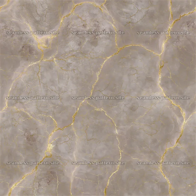 Seamless cracked gold veined marble pattern with gray base — seamless tileable pattern