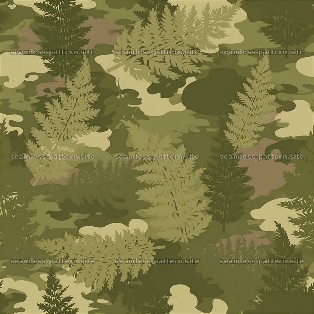 Olive green fern camouflage seamless pattern — seamless tileable pattern