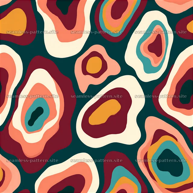 Colorful blobs in layered design for creative projects — seamless tileable pattern