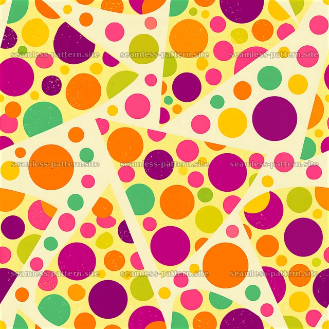 Colorful seamless pattern with geometric shapes and dots — seamless tileable pattern