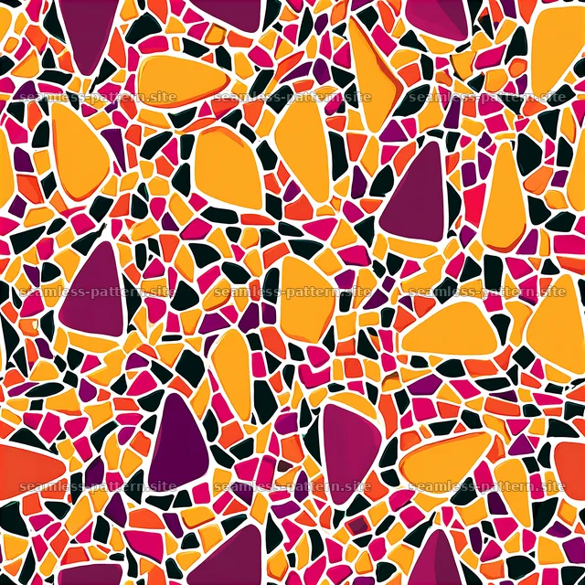 Colorful mosaic seamless pattern with abstract shapes — seamless tileable pattern