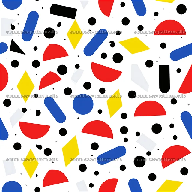 Funky confetti seamless pattern with various shapes and colors — seamless tileable pattern