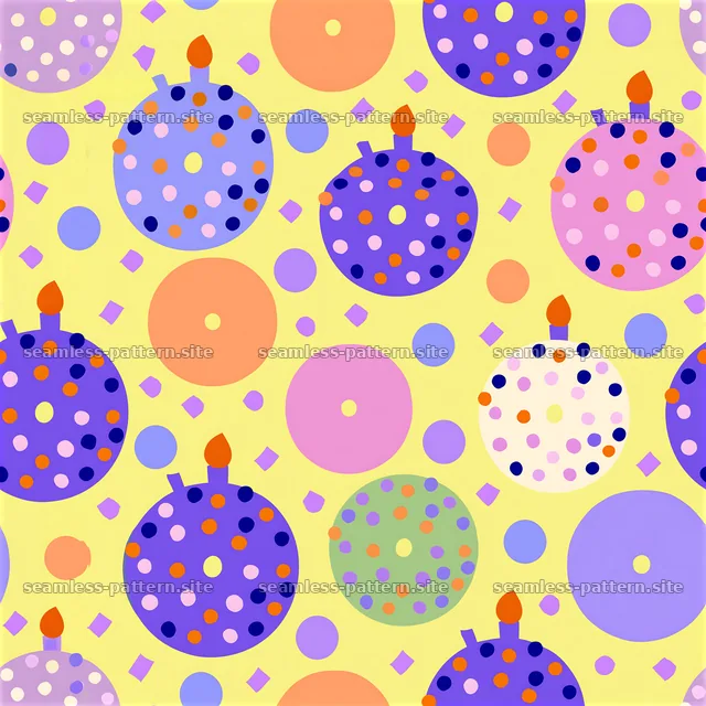 Colorful candles and circles in a seamless pattern design — seamless tileable pattern