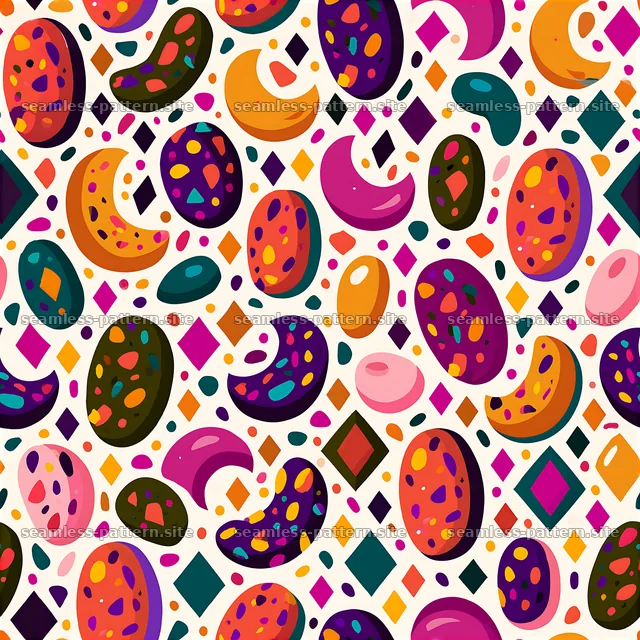 Colorful abstract shapes seamless pattern with bold designs — seamless tileable pattern