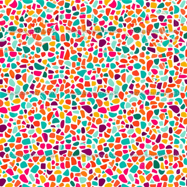 Funky colorful abstract seamless pattern with bright shapes — seamless tileable pattern