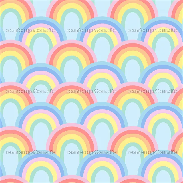 Cute pastel rainbow seamless pattern — seamless tileable pattern