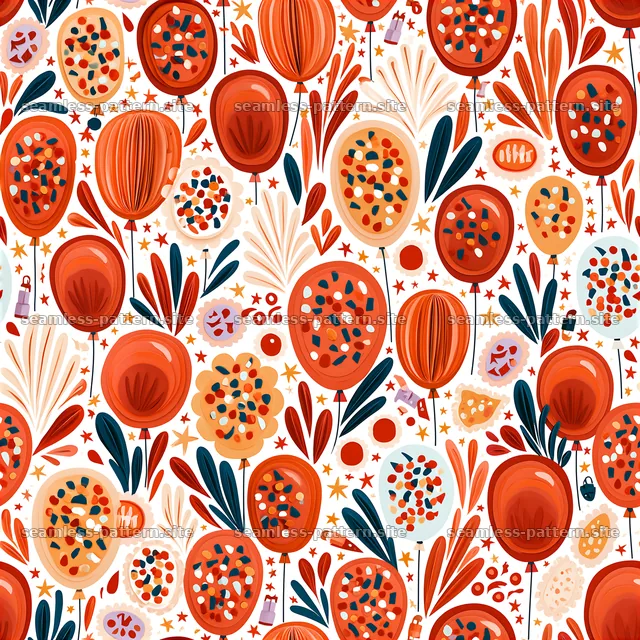 Colorful floral seamless pattern with bold shapes and designs — seamless tileable pattern