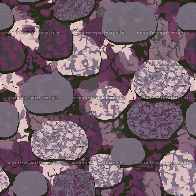 Purple urban camouflage seamless pattern with circular elements — seamless tileable pattern