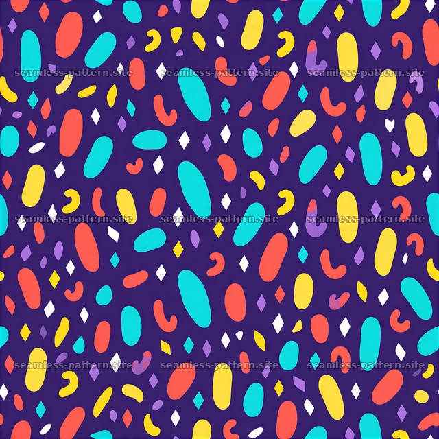 Bright and colorful seamless pattern with playful shapes — seamless tileable pattern