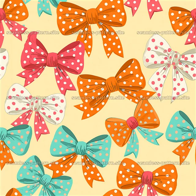 Colorful bows and ribbons on a light background in seamless pattern — seamless tileable pattern