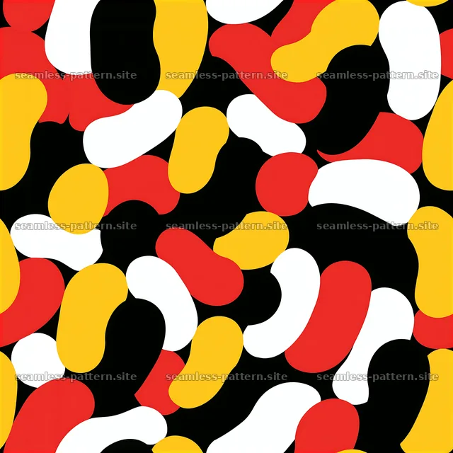 Bold Abstract Bean Shapes Seamless Pattern — seamless tileable pattern
