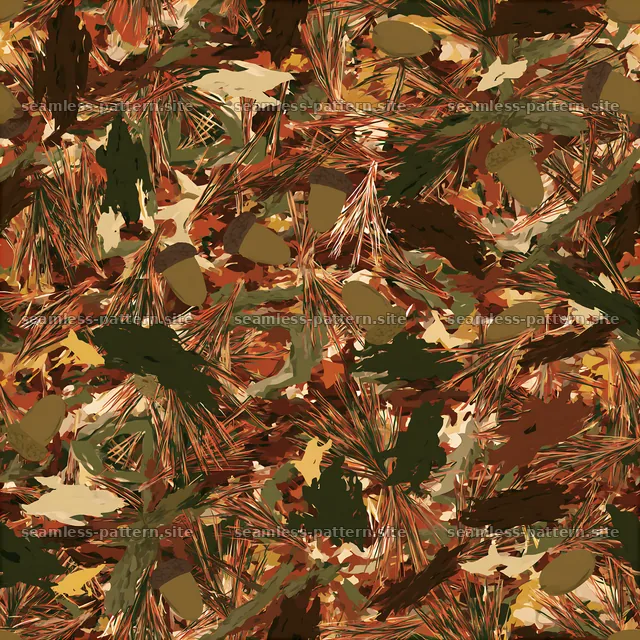 Seamless camouflage pattern in shades of green, brown, and tan — seamless tileable pattern