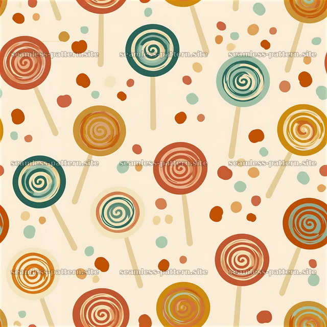 Colorful Spiral Lollipop Seamless Pattern — seamless tileable pattern
