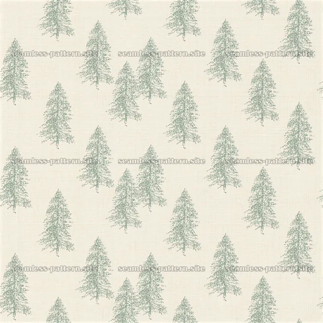 Seamless pattern featuring fir trees on a light background — seamless tileable pattern