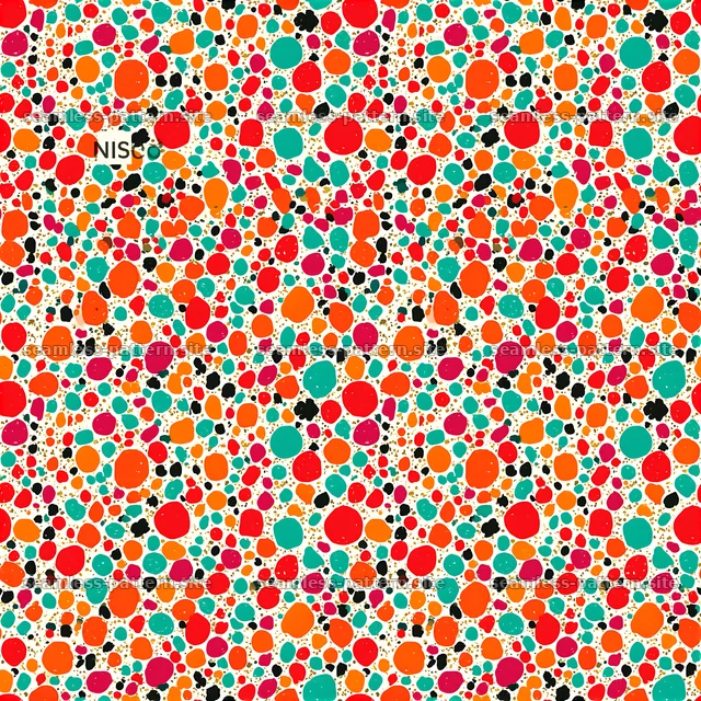 Colorful dot pattern with vibrant circular shapes in various sizes — seamless tileable pattern