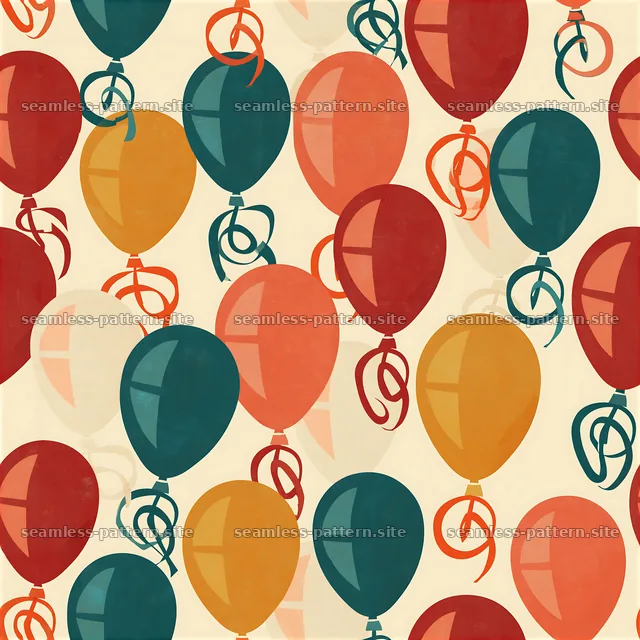 Colorful balloons in a seamless pattern for festive design — seamless tileable pattern
