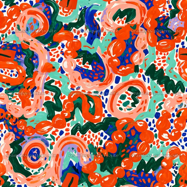 Funky Rainbow Abstract Brushstroke Seamless Pattern — seamless tileable pattern