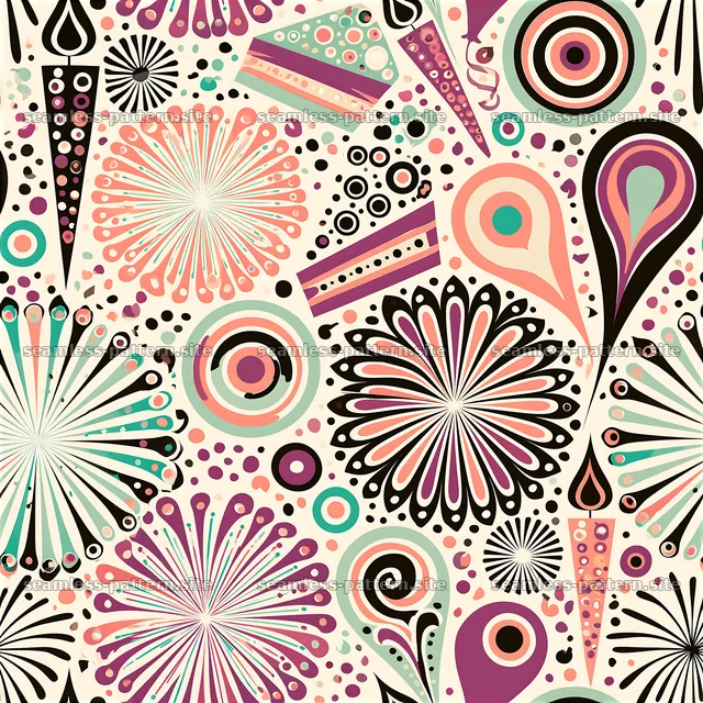 Colorful abstract design with shapes and patterns — seamless tileable pattern