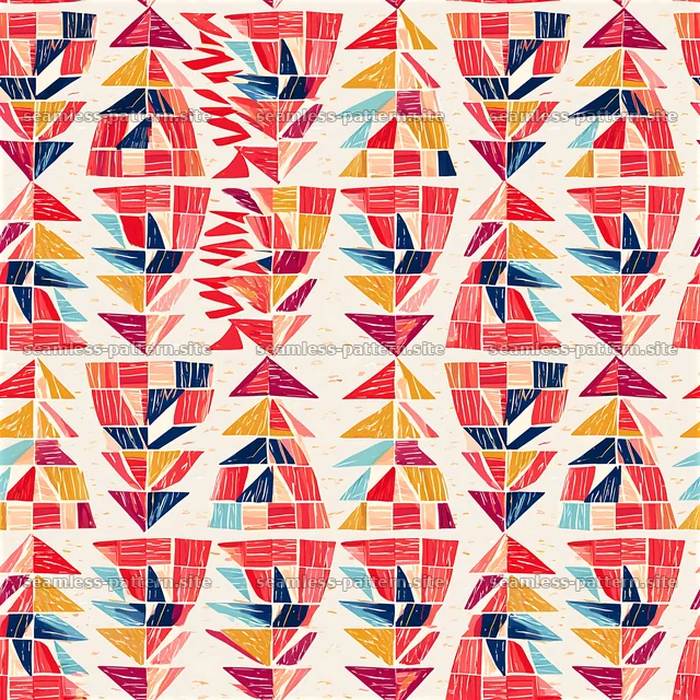 Colorful geometric seamless pattern with bright shapes — seamless tileable pattern