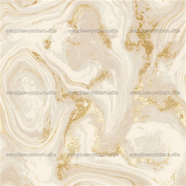 Seamless beige and gold marble pattern with swirling details — seamless tileable pattern