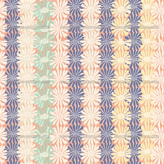 Colorful Daisy Seamless Floral Pattern — seamless tileable pattern