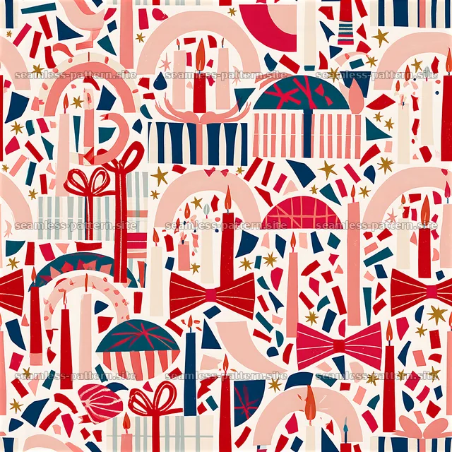 Birthday Gift and Candle Seamless Pattern — seamless tileable pattern