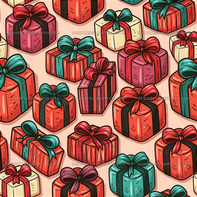 Colorful Wrapped Birthday Presents Seamless Pattern — seamless tileable pattern