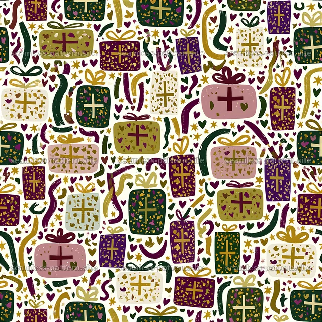 Colorful Birthday Gift Box Seamless Pattern — seamless tileable pattern