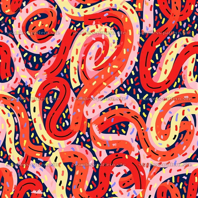 Colorful Birthday Streamers Seamless Pattern — seamless tileable pattern