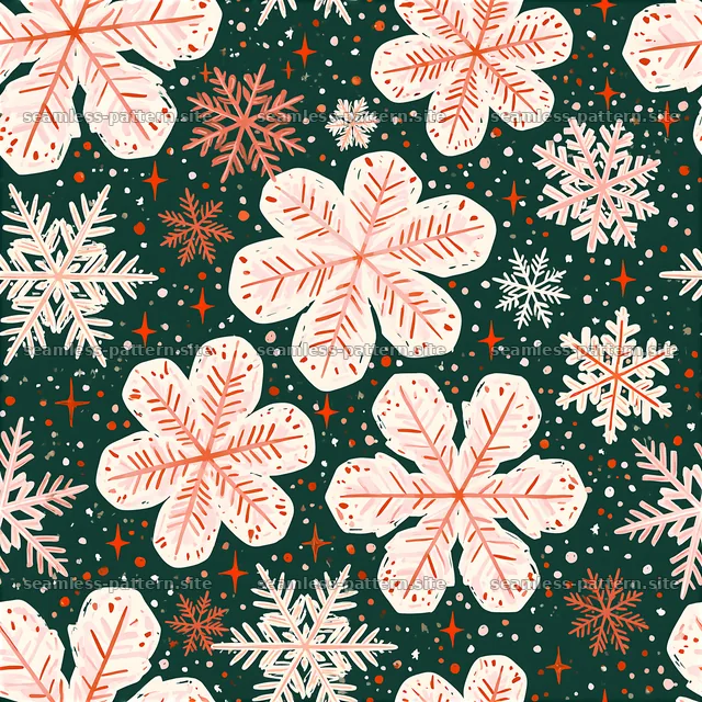 Festive Snowflake and Star Seamless Pattern — seamless tileable pattern