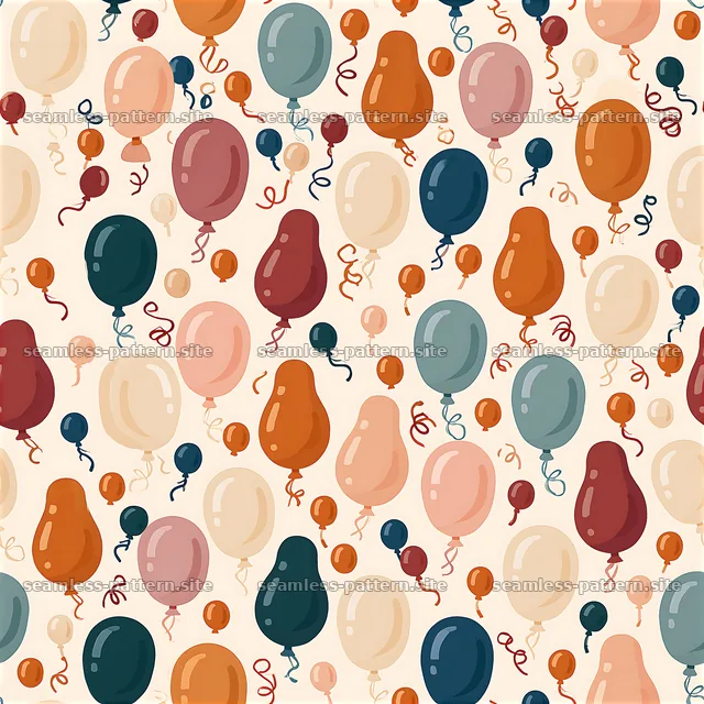 Colorful birthday balloons seamless pattern — seamless tileable pattern