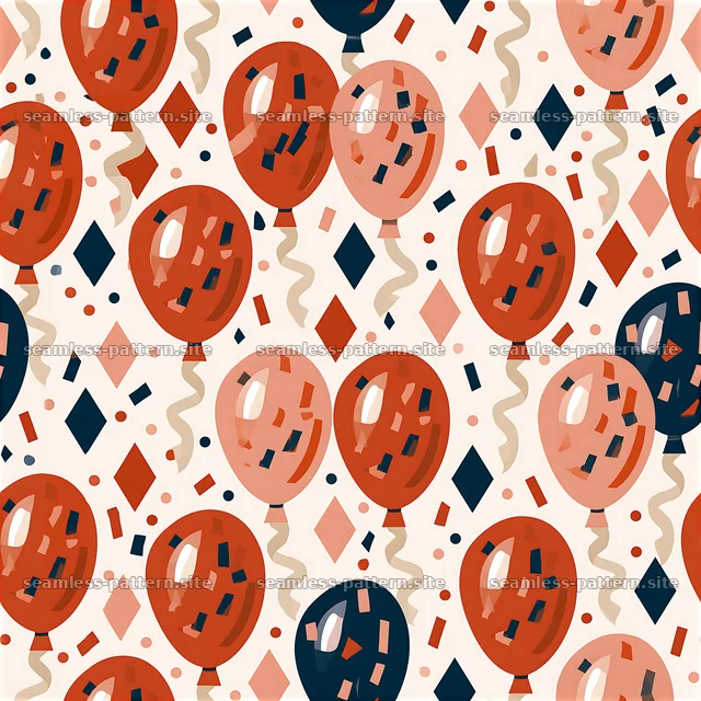 Birthday Balloon Confetti Seamless Pattern — seamless tileable pattern