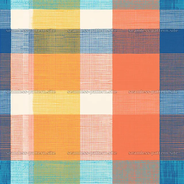Colorful gingham seamless pattern in various bright colors — seamless tileable pattern