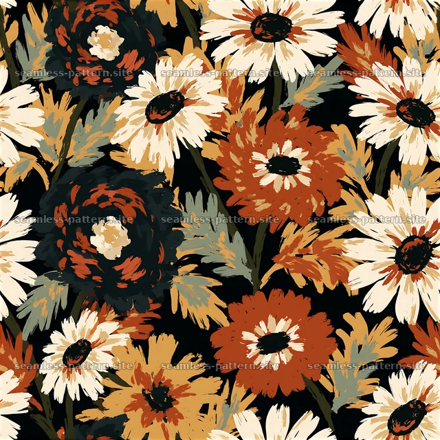 Bohemian flower seamless pattern design for diverse uses in decor — seamless tileable pattern