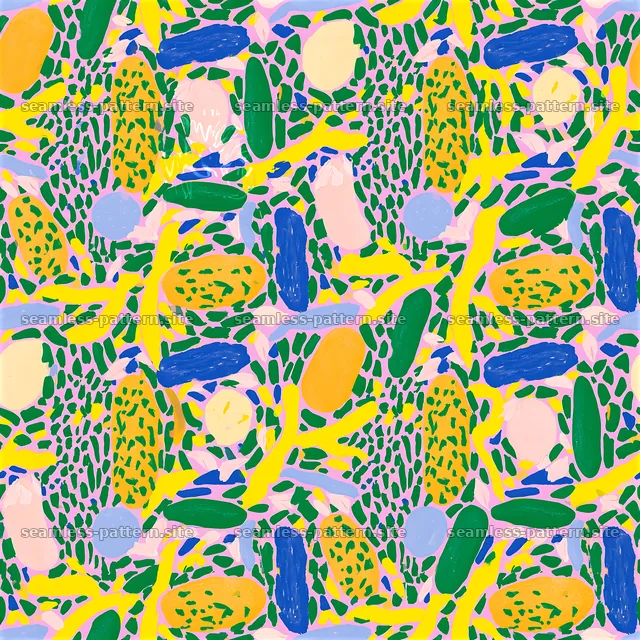 Colorful pattern with abstract shapes in bright shades — seamless tileable pattern