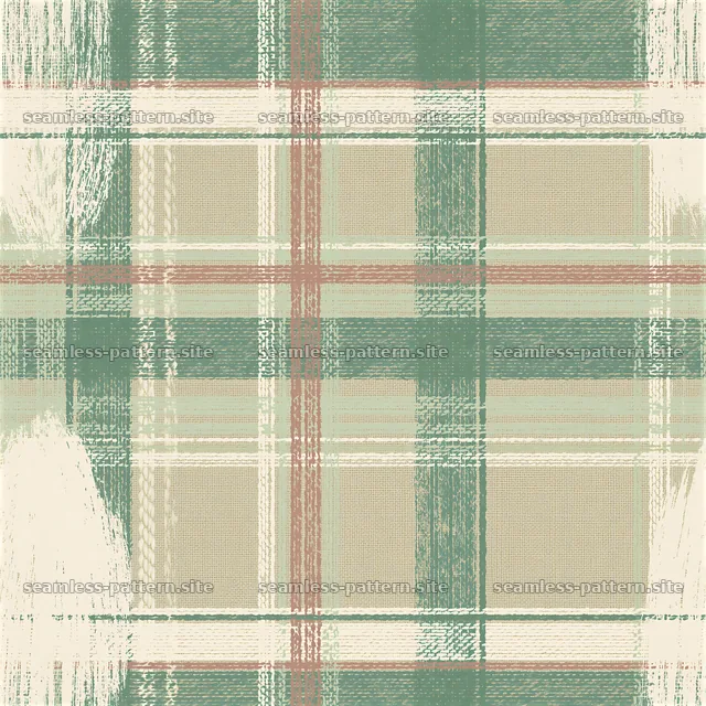 Colorful plaid pattern in earth tones with abstract texture — seamless tileable pattern