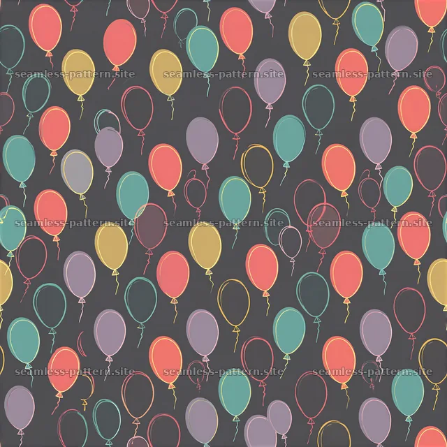 Colorful Balloon Seamless Pattern on Dark Background — seamless tileable pattern