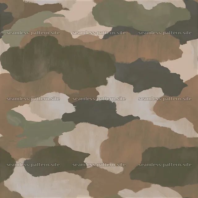 Seamless muddy camouflage pattern with earthy tones and shapes — seamless tileable pattern