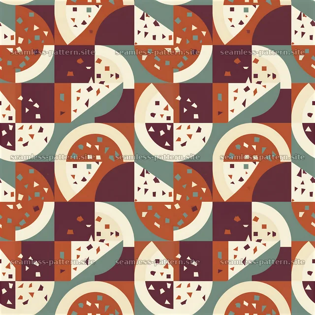 Geometric pizza slice seamless pattern in muted colors — seamless tileable pattern