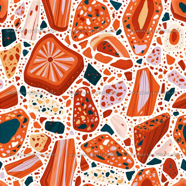 Colorful terrazzo seamless pattern with various shapes — seamless tileable pattern