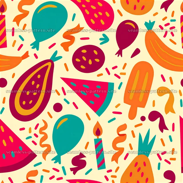 Colorful Birthday Celebration Seamless Pattern — seamless tileable pattern