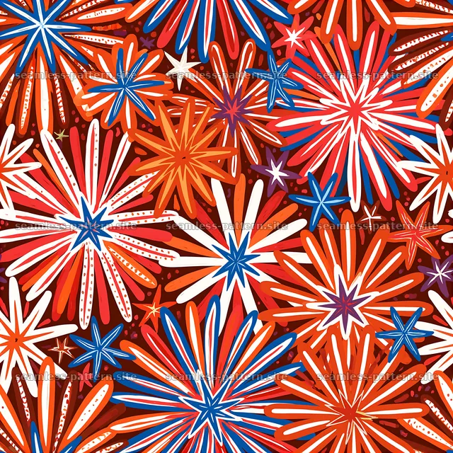 Colorful starburst floral seamless pattern — seamless tileable pattern