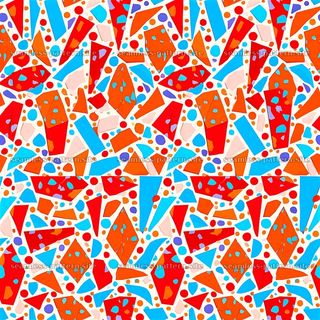 Colorful geometric abstract pattern on white background — seamless tileable pattern