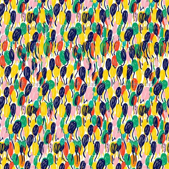 Colorful Hand Drawn Balloon Seamless Pattern — seamless tileable pattern